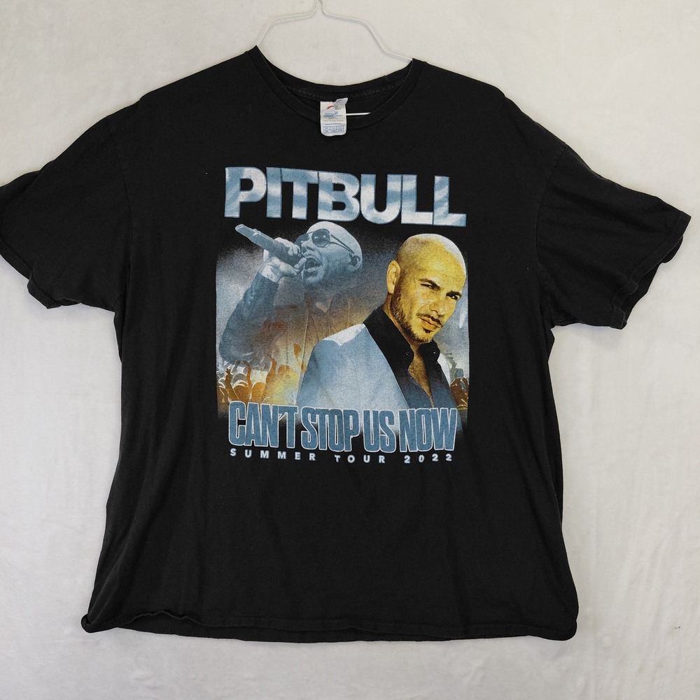 Pitbull Cant Stop Us Now Summer Tour 2022 T-Shirt‎ Mens 2XL Black Iggy Azalea